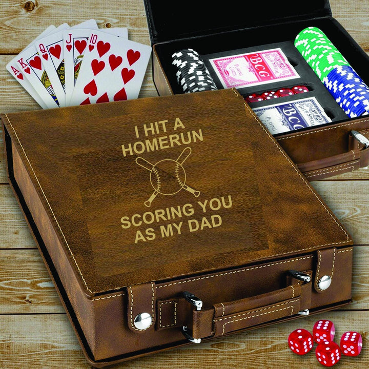Born Lucky Dad Personalized Poker Set, Gift for Dad, Father’s Day Gift, Custom Poker Set from Son or Daughter, Poker Gift Set for Men
