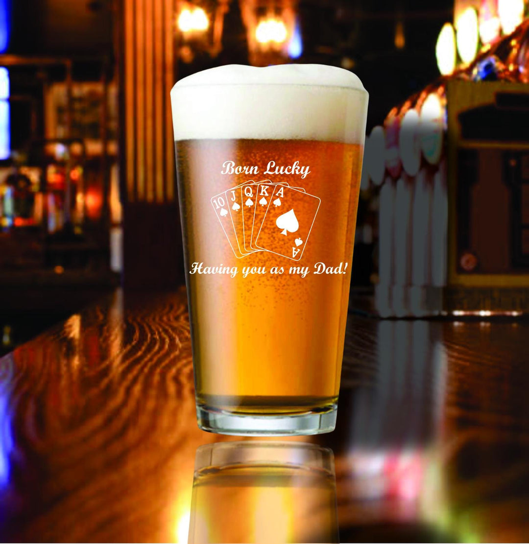 Dad Pint Beer Glass Gift – Personalized Father’s Day Beer Glasses, Baseball Dad Gift, Engraved Beer Mug Glass, Gift from Son or Daughter