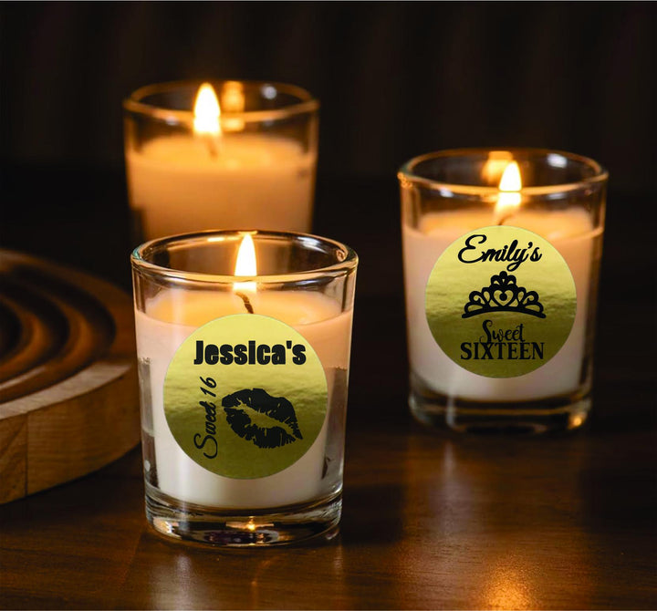 Custom Sweet 16 Candle Favors, Personalized Candle Favor, Glass Votive Candle Holders, Sweet Sixteen Parties, Keepsake Guest Gifts, Tiara