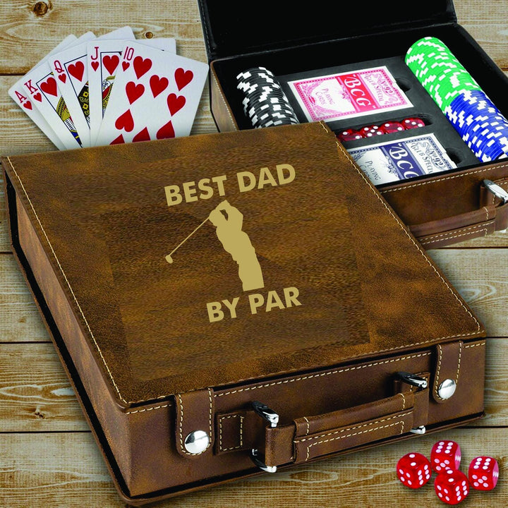 Born Lucky Dad Personalized Poker Set, Gift for Dad, Father’s Day Gift, Custom Poker Set from Son or Daughter, Poker Gift Set for Men