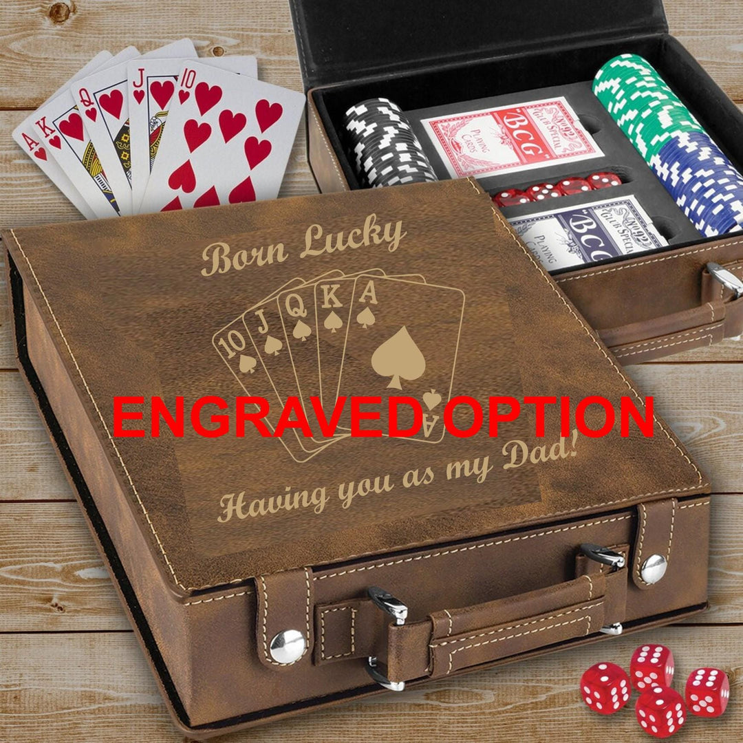 Personalized Dad Poker Set, Gift for Dad, Father’s Day Gifts, Custom Poker Set from Son or Daughter, Baseball Dad Gift, Home Run Dad Gifts