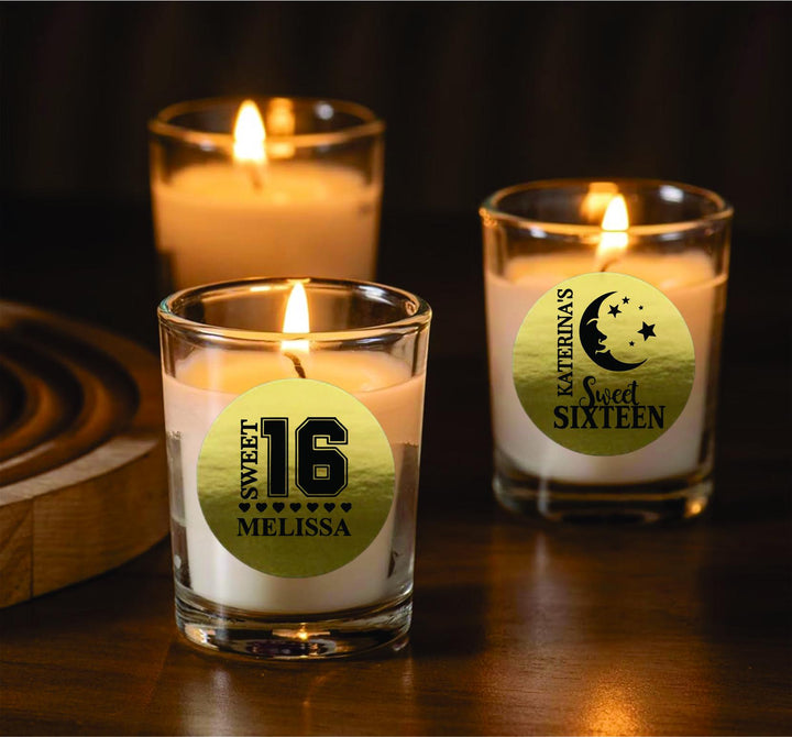 Custom Sweet 16 Candle Favors, Personalized Candle Favor, Glass Votive Candle Holders, Sweet Sixteen Parties, Keepsake Guest Gifts, Tiara