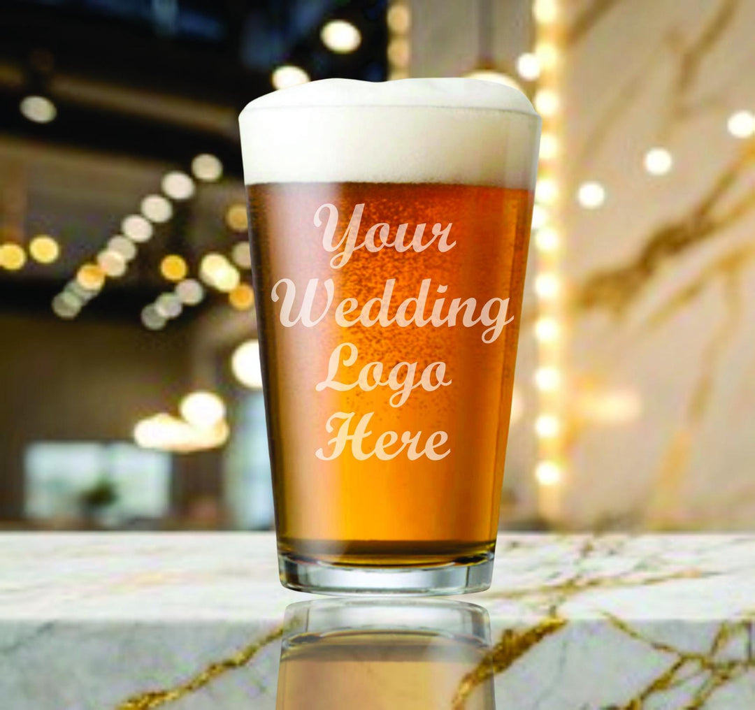 Bulk Pint Beer Glass Wedding Favors, Personalized Engraved Glasses , Wedding Party favor, Beer Glass Wedding Favors, Wedding Guest favor