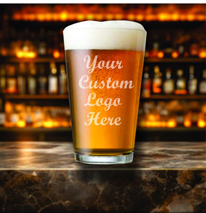 Business Logo Pint Beer Glasses, Logo Glasses for Catering Hall, Restaurant Bar Glassware, Business Branding Glass, Bulk Orders, Wholesale