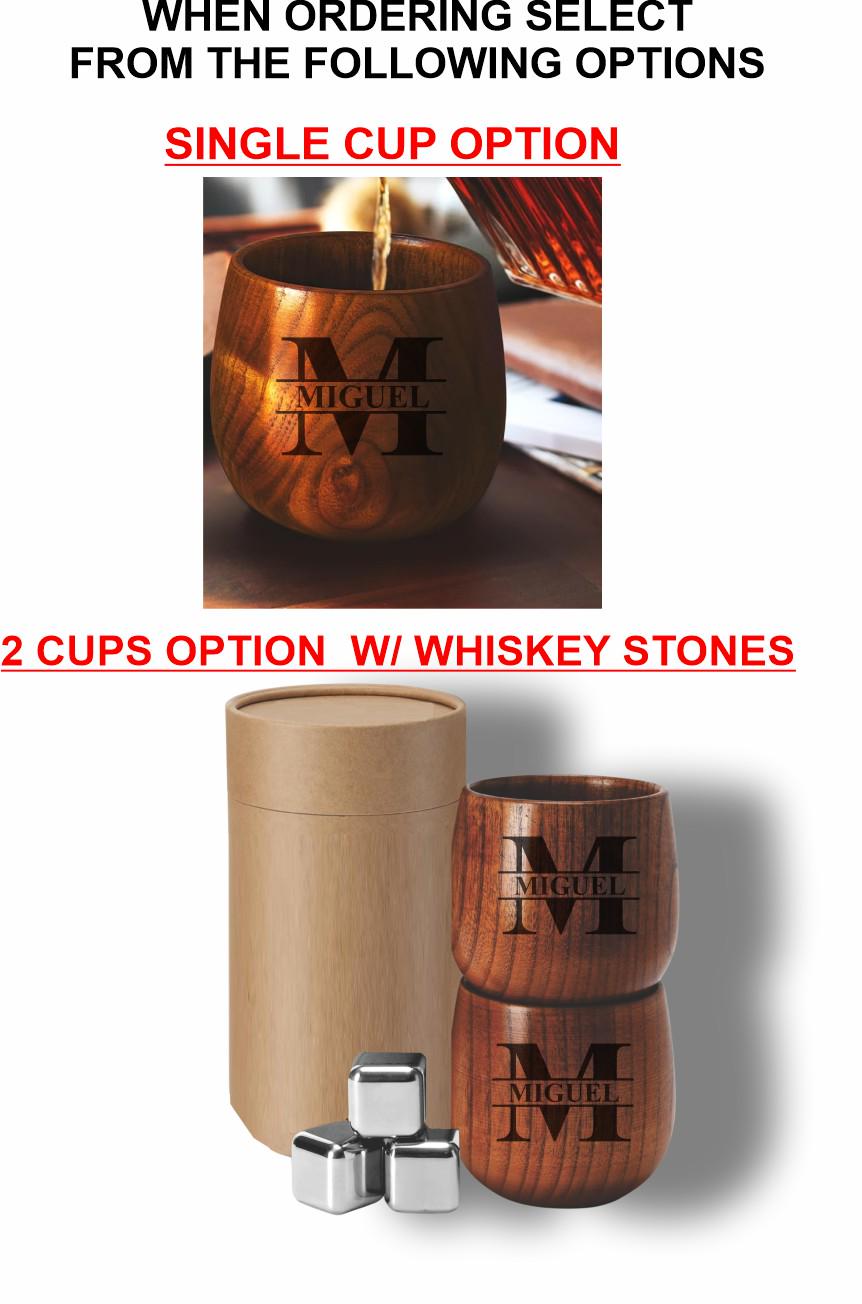 Personalized Groomsman Gift • Charred Wood Bourbon Glass or 2-Cup Set with Whiskey Stones • Groomsmen Proposal • BestMan Gifts