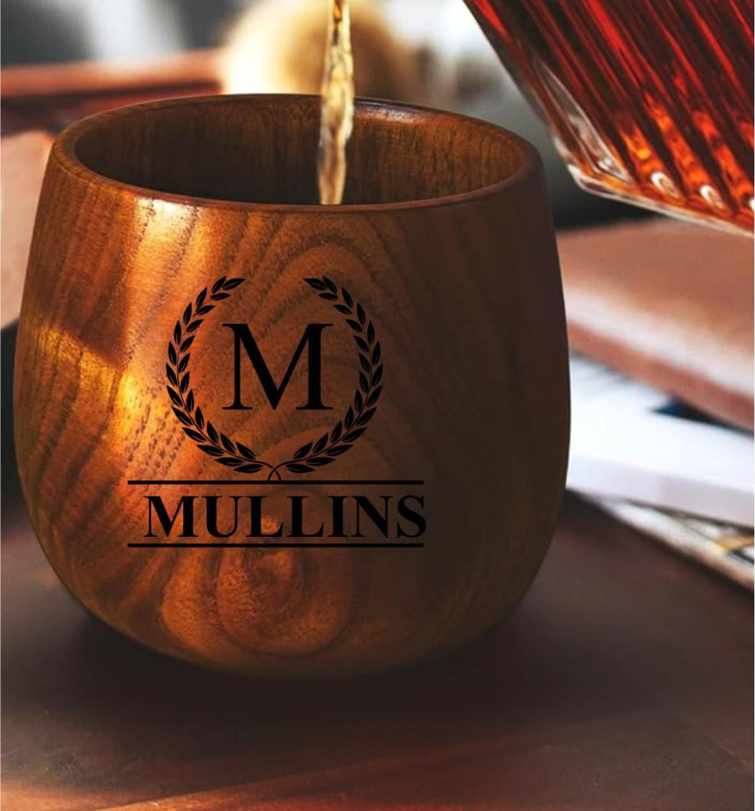 Personalized Charred Wooden Bourbon Glass | Men Gifts | Whiskey Glass for Dad & Husband | Birthday Gift, Whiskey Stones