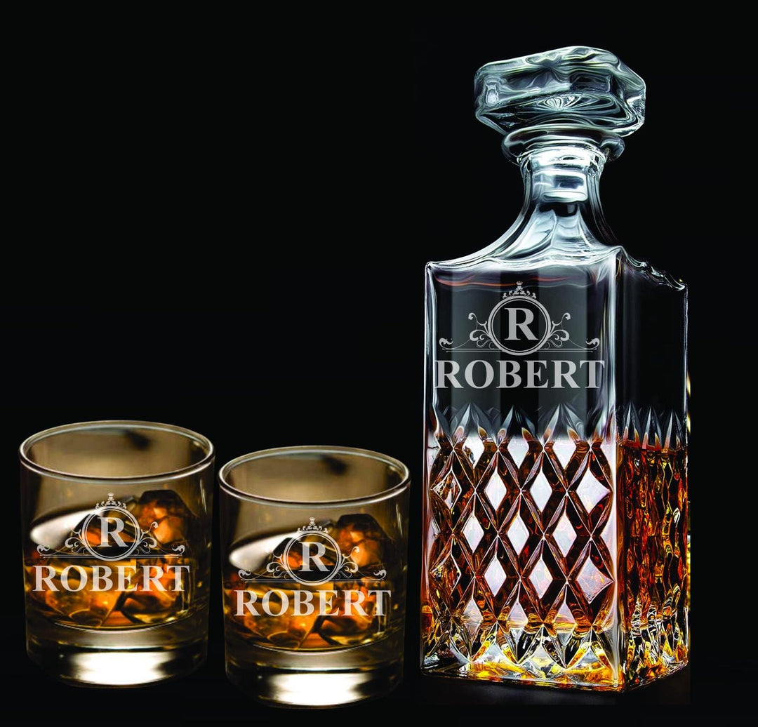 Groomsmen Proposal Whiskey Decanter Set -Personalized Groomsman Gift - Best Man Proposal Liquor Bottle