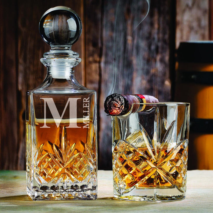 Groomsmen Proposal Gift Decanter Set – Engraved Liquor Bottle - Whiskey Glass Cigar Holder - Gifts for Groomsman - BestMan
