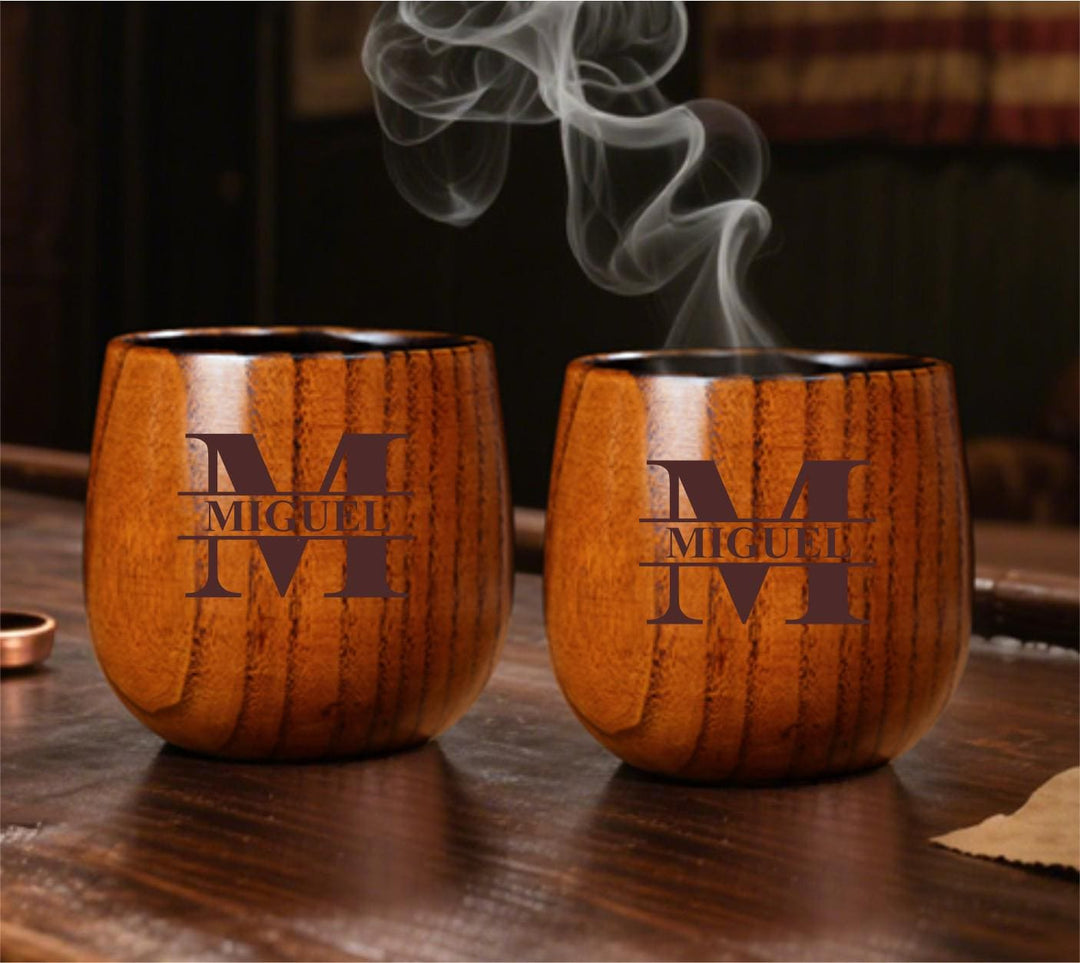 Personalized Groomsman Gift • Charred Wood Bourbon Glass or 2-Cup Set with Whiskey Stones • Groomsmen Proposal • BestMan Gifts