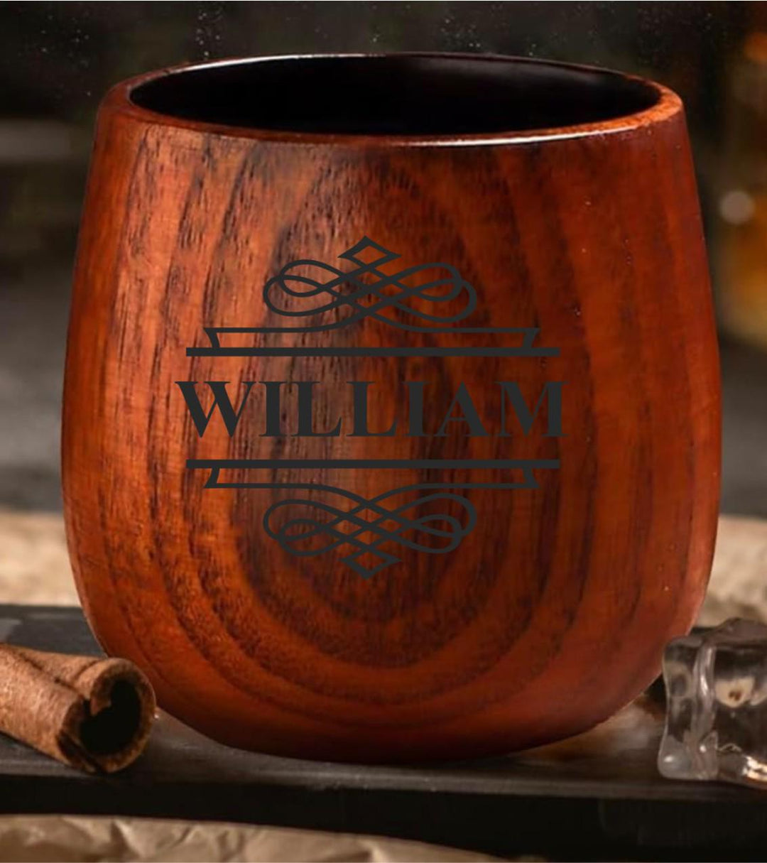 Charred Wooden Bourbon Glass | Men Gifts | Whiskey Glass for Dad & Husband | Anniversary | Birthday Gift