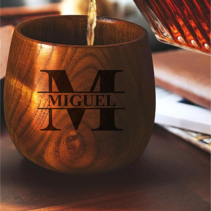 Wood Bourbon Cup Wedding Gift • Charred Wooden Whiskey Glass or Set with Whiskey Stones • Groom Gifts • For the Couple