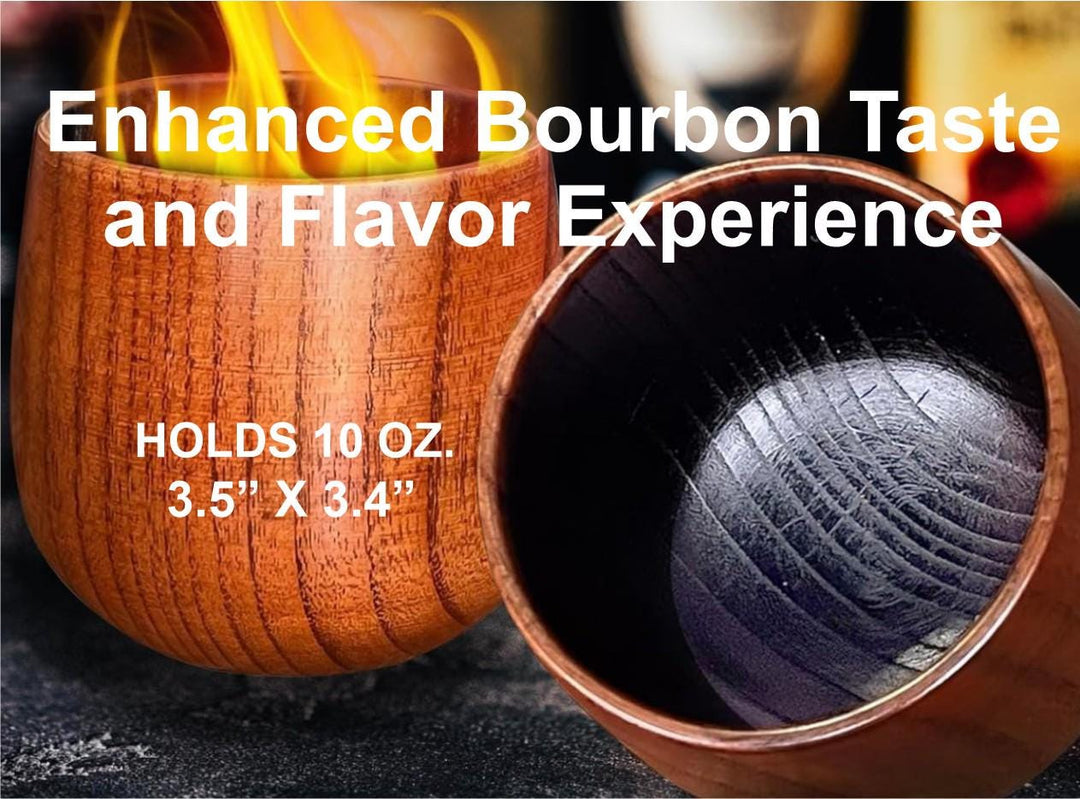 Wood Bourbon Cup Wedding Gift • Charred Wooden Whiskey Glass or Set with Whiskey Stones • Groom Gifts • For the Couple