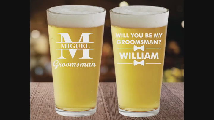 Groomsmen Proposal Gift, Beer Glass Gift, Pint Glass, Groomsmen Proposal Beer Glasses, Custom Pint Glass, Best Man Personalized Beer Glass