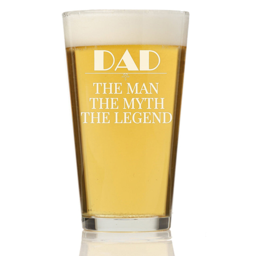 Custom Pint Beer Glass Father's Day Gift, Custom Engraved Beer glass, Personalized Dad Beer Glass , Dad Birthday Beer Gifts, Dads Man Cave