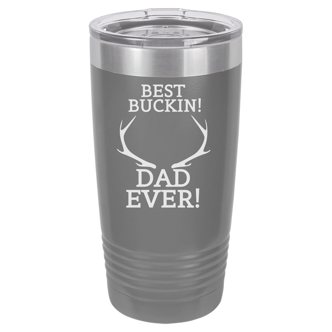 Custom Best Buckin Dad Insulated Travel tumbler Father's Day Gift, 20 oz. Vacuum Insulated Tumbler with Lid , New Dad Gift, Man cave gift