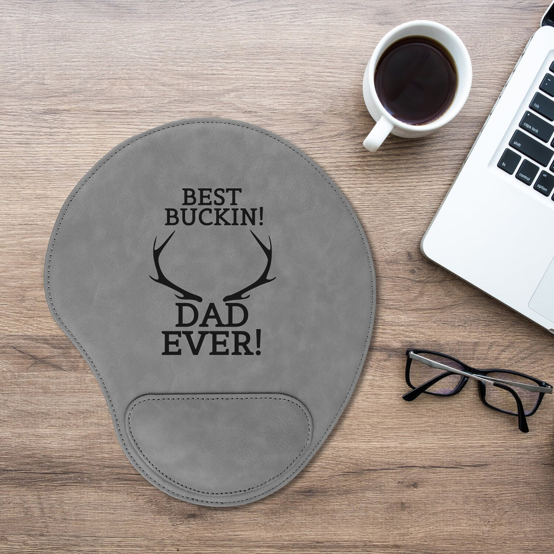 Best Buckin Dad Custom Mouse Pad Father's Day Gift, Personalized Gift for Dad, Dad Birthday Gift, New Dad Gift, Leatherette Mouse pad