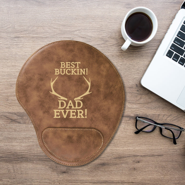 Best Buckin Dad Custom Mouse Pad Father's Day Gift, Personalized Gift for Dad, Dad Birthday Gift, New Dad Gift, Leatherette Mouse pad