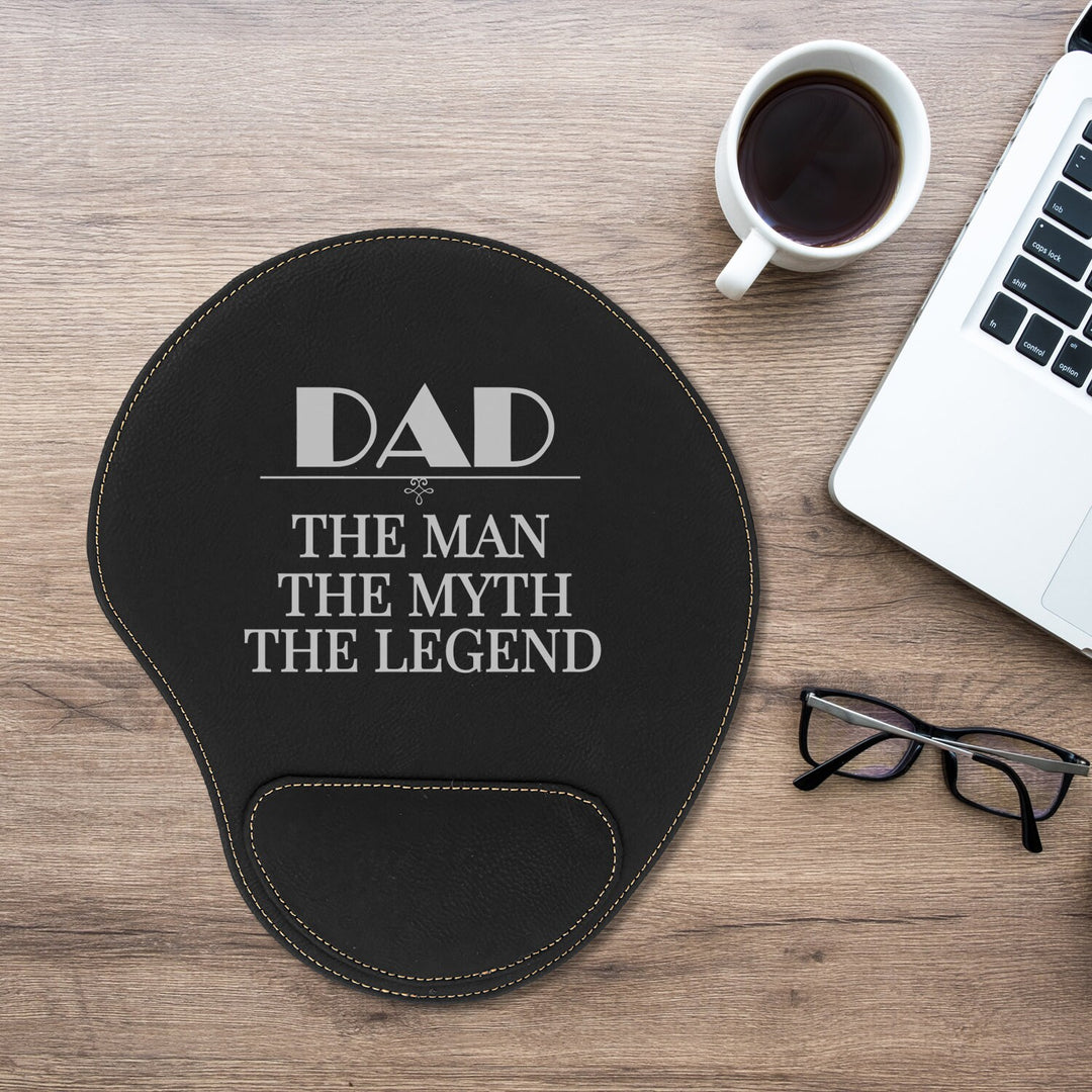 Custom Dad, The Man, The Myth, The legend Mouse Pad Father's Day Gift, Personalized Gift for Dad, Dad Birthday Gift,Leather Office Mouse pad