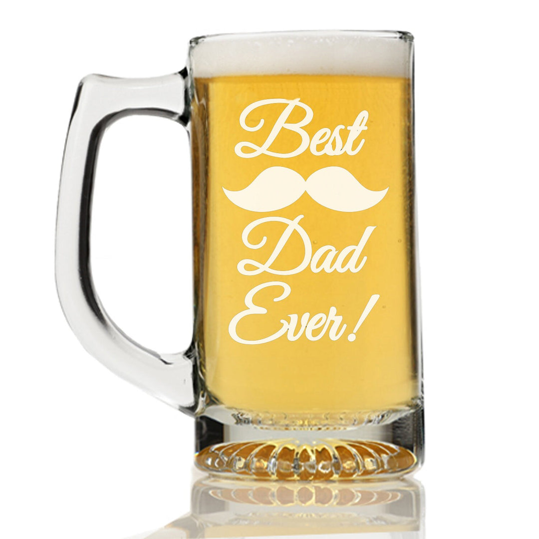 Custom engraved Best Dad Ever Father's Day Beer Mug Glass, Best Father Beer Mug Gift , Custom Beer glass, Personalized Father's Day