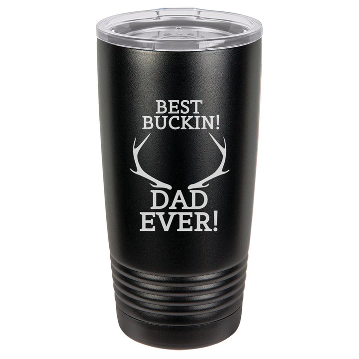 Custom Best Buckin Dad Insulated Travel tumbler Father's Day Gift, 20 oz. Vacuum Insulated Tumbler with Lid , New Dad Gift, Man cave gift