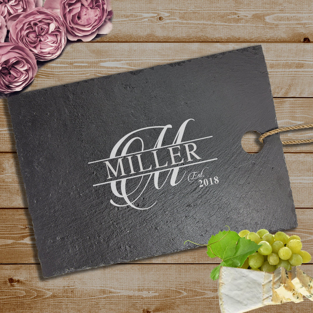 Fancy Monogram Design Cutting Board Couples Gifts, Housewarming Engraved Cutting Board , Wedding Gift For Couples, Bridal Shower Gift