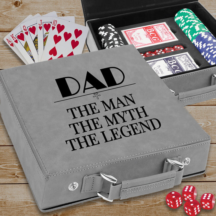 Custom Poker Gift Set, Personalized Father's Day Poker Gift, Texas Hold Em Dad Birthday, Man Cave Gift Set, Poker Card Case, Dad Man cave