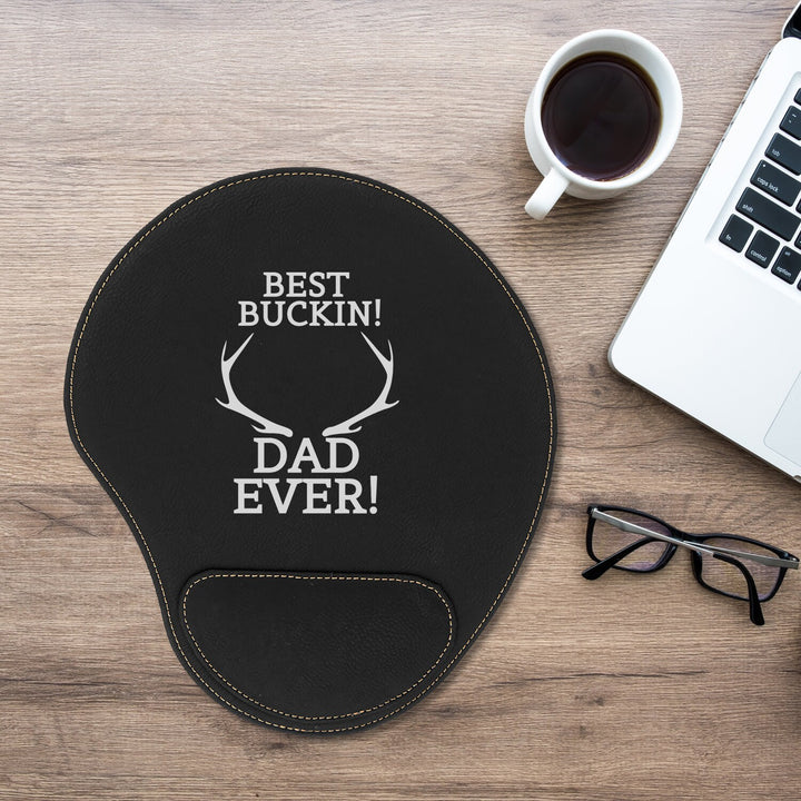 Best Buckin Dad Custom Mouse Pad Father's Day Gift, Personalized Gift for Dad, Dad Birthday Gift, New Dad Gift, Leatherette Mouse pad