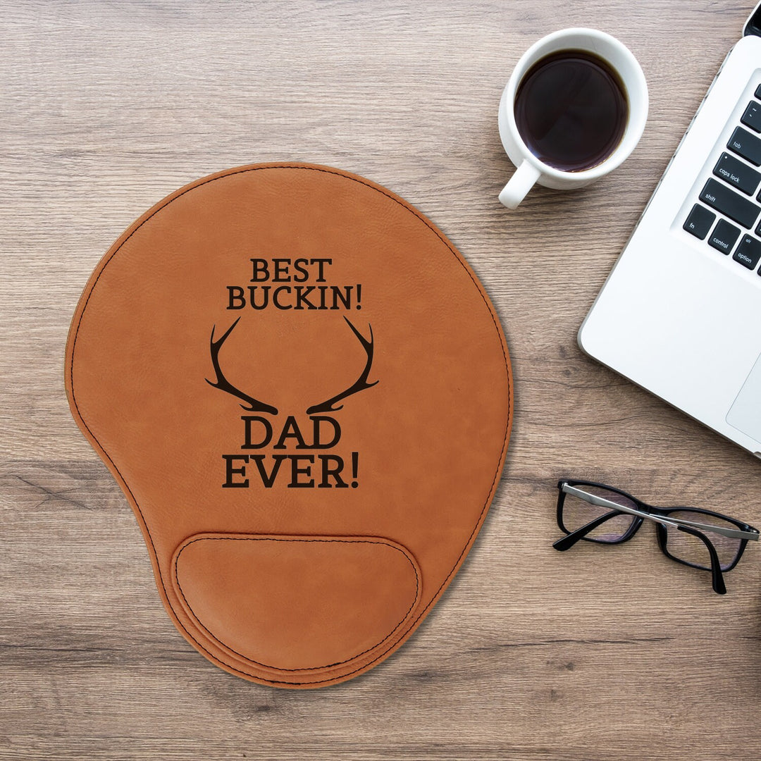 Best Buckin Dad Custom Mouse Pad Father's Day Gift, Personalized Gift for Dad, Dad Birthday Gift, New Dad Gift, Leatherette Mouse pad