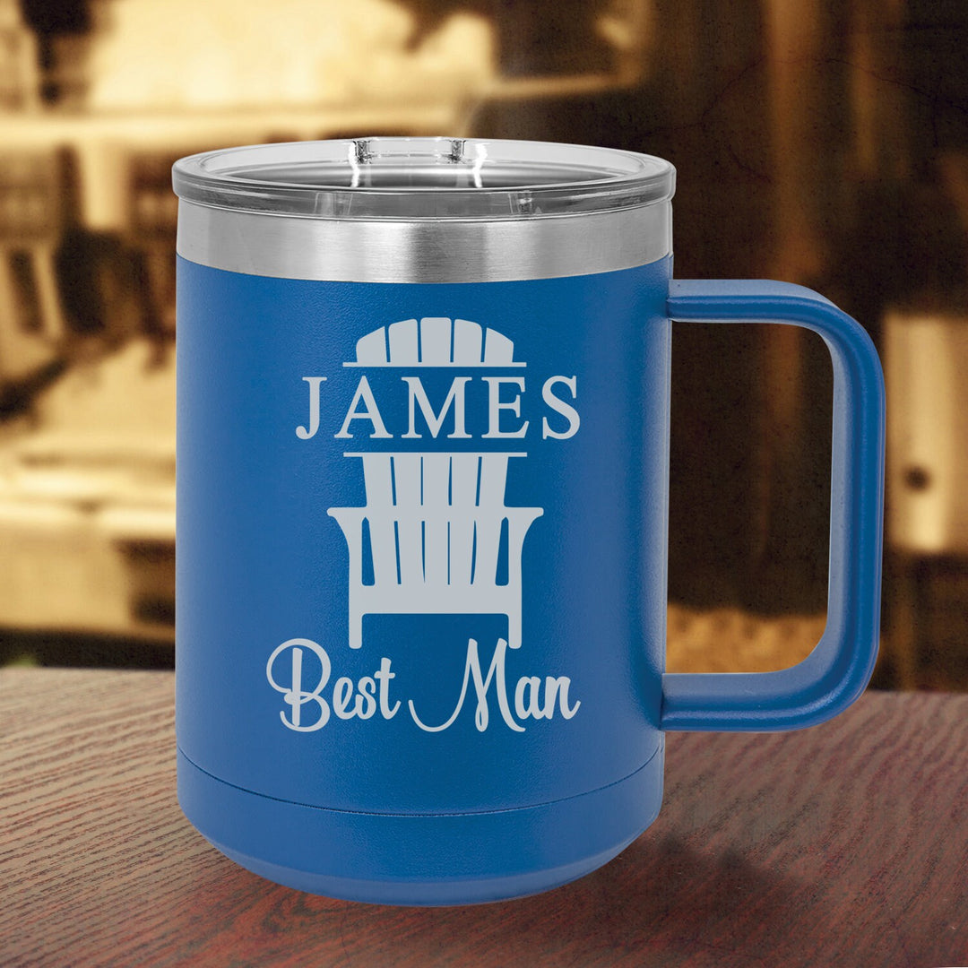 Groomsman Beach Theme Gift Personalized Coffee Mug, Insulated Groomsmen Travel Mug, Best Man Mug Gift, Groom gift, Vacuum Insulated Mug