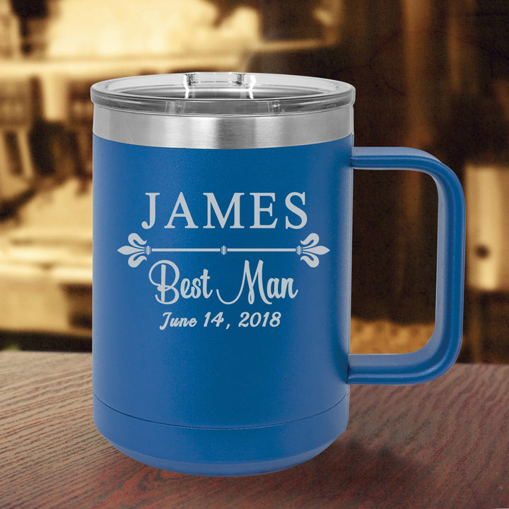 Groomsmen Gifts Personalized Coffee Mug, Insulated Groomsman Travel Mug, Best Man Mug Gift, Groom gift, Vacuum Insulated Mug