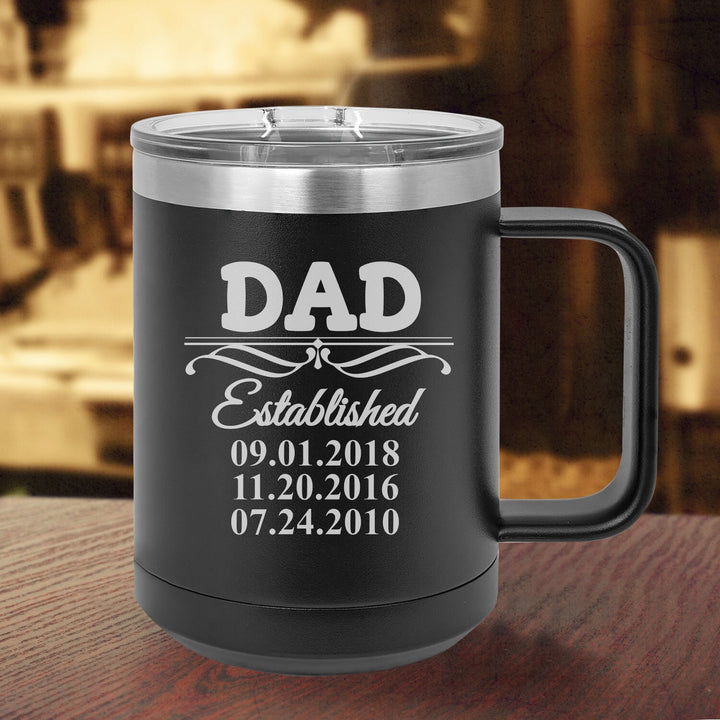 Custom Dad Family Tree Insulated Coffee Mug, Insulated Travel Coffee Mug, Fathers Day Mug Gift, Dad Birthday gift, Vacuum Insulated Mug