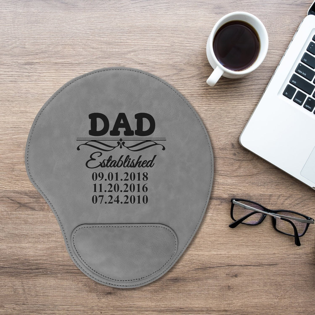 Custom Dad Family Tree Mouse Pad Father's Day Gift, Personalized Gift for Dad, Dad Birthday Gift, New Dad Gift, Leatherette Office Mouse pad