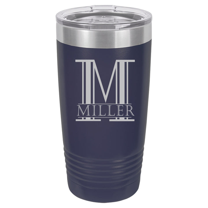 Monogram Insulated Tumbler Gift, 20 oz. Vacuum Travel Insulated Tumbler with Lid , Insulated Tumbler Groomsman Gifts, Bridesmaid Gifts