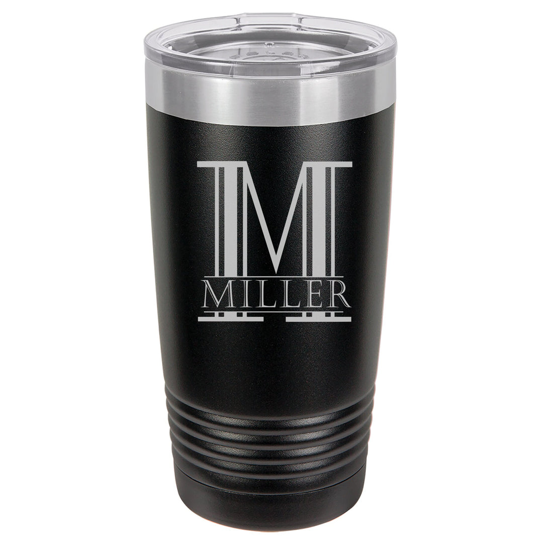 Monogram Insulated Tumbler Gift, 20 oz. Vacuum Travel Insulated Tumbler with Lid , Insulated Tumbler Groomsman Gifts, Bridesmaid Gifts