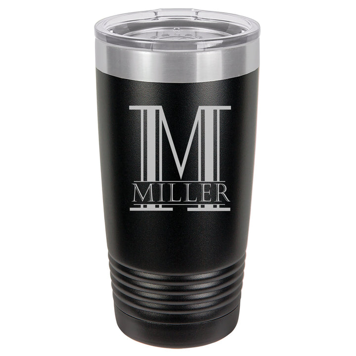 Monogram Insulated Tumbler Gift, 20 oz. Vacuum Travel Insulated Tumbler with Lid , Insulated Tumbler Groomsman Gifts, Bridesmaid Gifts