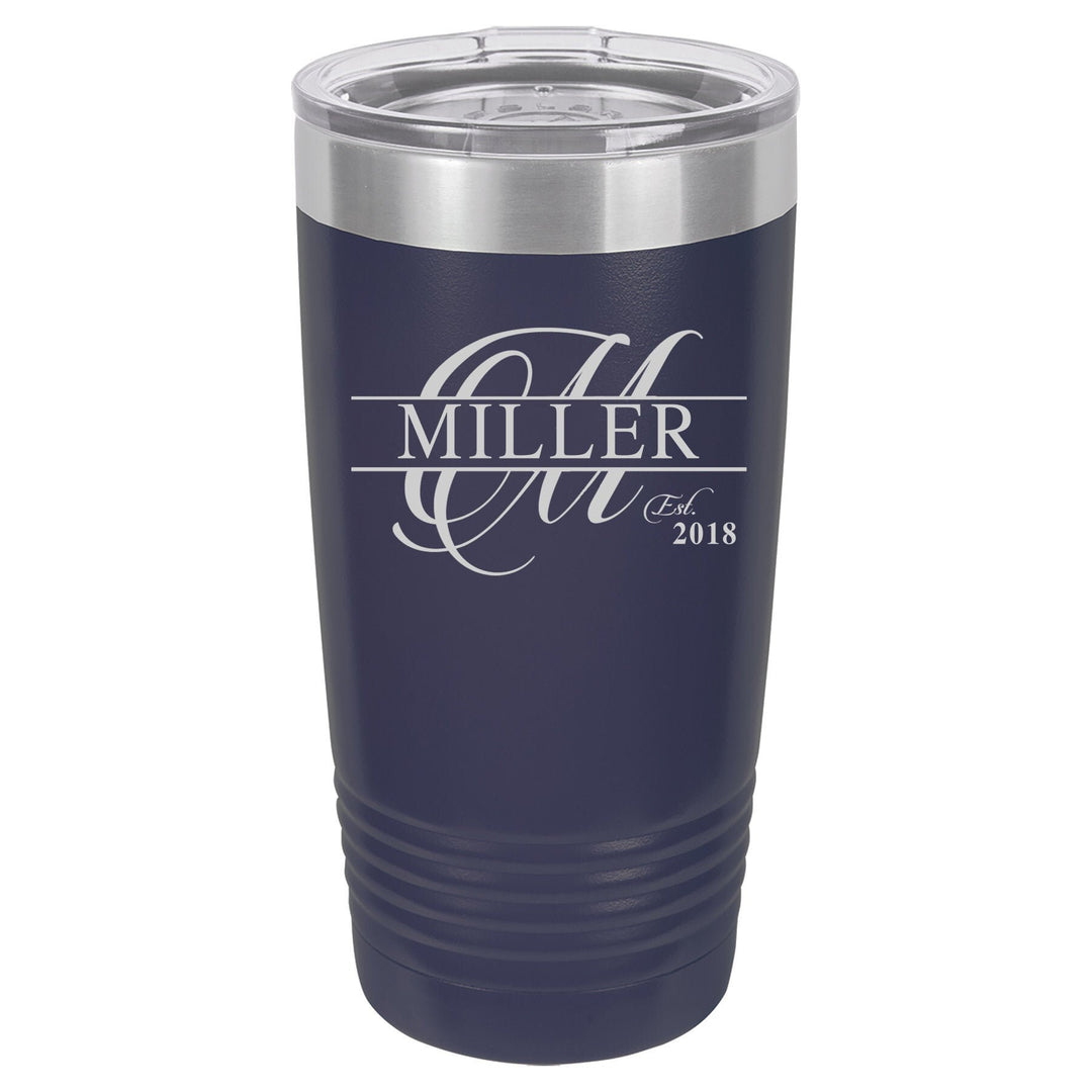 Engraved Insulated Tumbler Gift, Monogram 20 oz. Vacuum Travel Insulated Tumbler with Lid ,Insulated Tumbler Groomsman Gift, Bridesmaid Gift