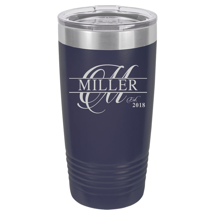 Custom Monogram Insulated Tumbler Gift, 20 oz. Vacuum Travel Insulated Tumbler with Lid , Insulated Tumbler Groomsman Gifts, Bridesmaid Gift