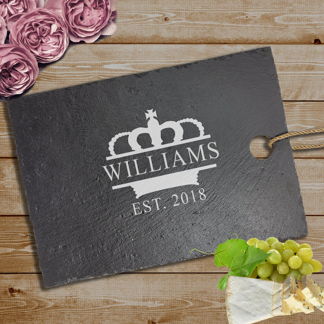 Crown Monogram Design Cutting Board Couples Gifts, Housewarming Engraved Cutting Board , Wedding Gift For Couples, Bridal Shower Gift