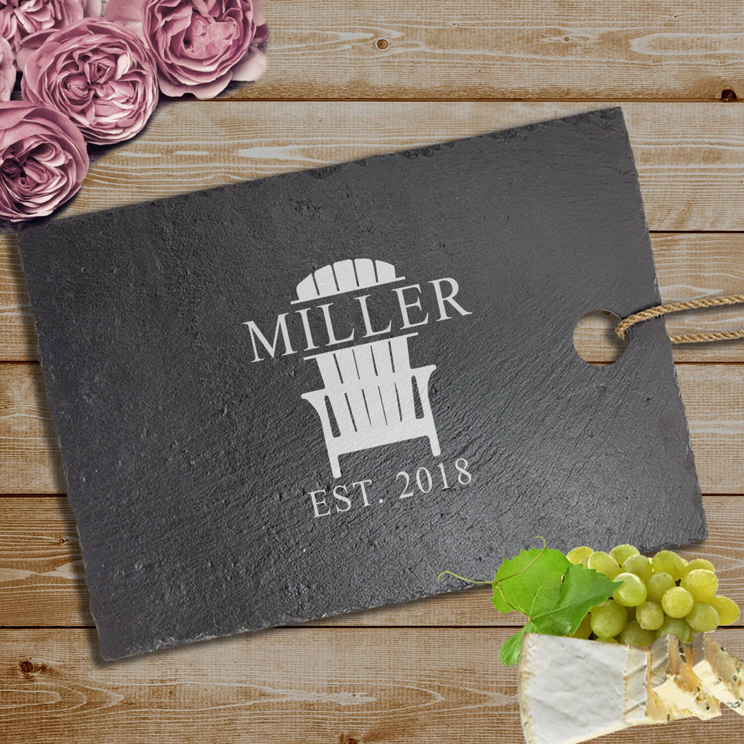 Beach Theme Monogram Design Cutting Board Couples Gifts, Housewarming Engraved Cutting Board , Wedding Gift For Couples, Bridal Shower Gift