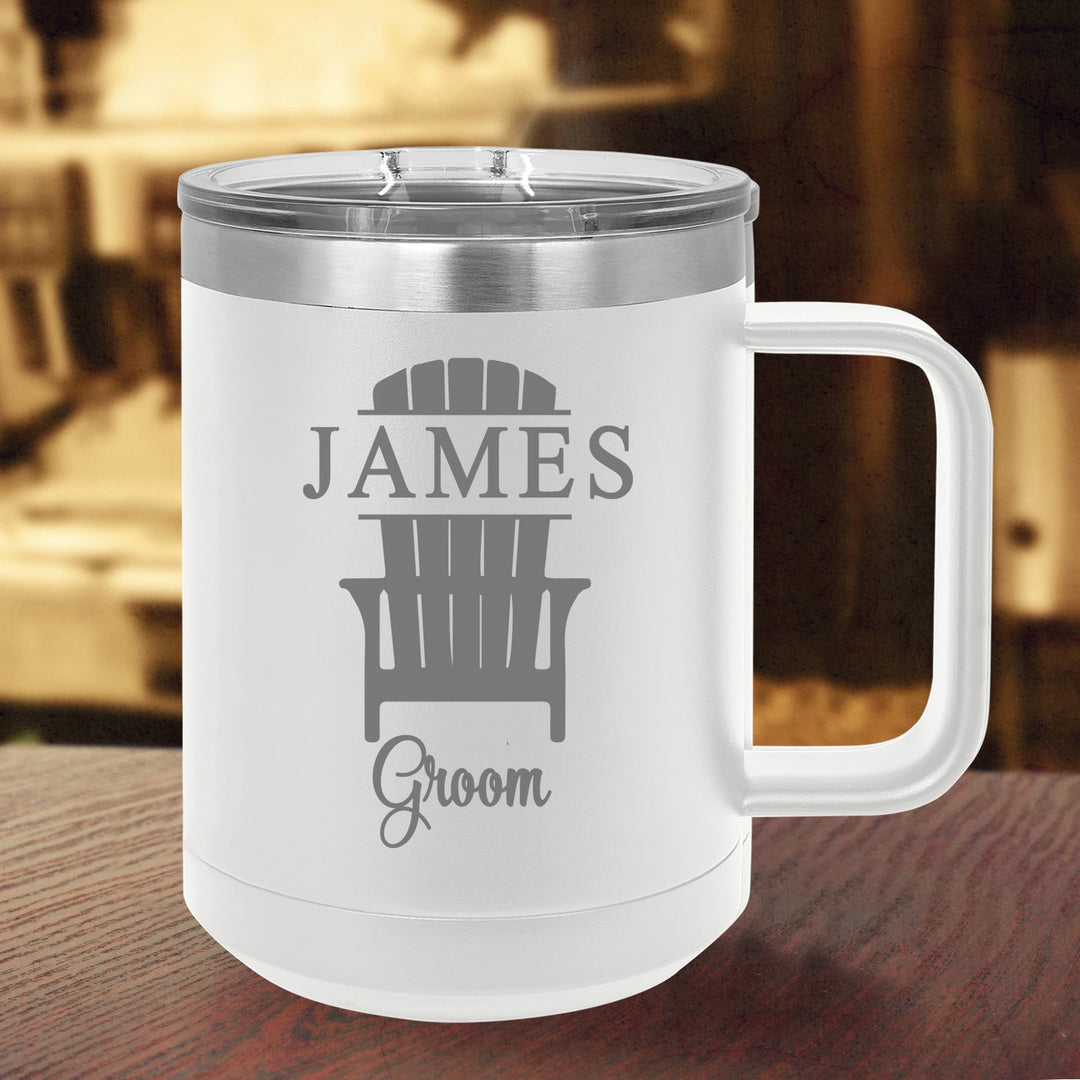 Groomsman Beach Theme Gift Personalized Coffee Mug, Insulated Groomsmen Travel Mug, Best Man Mug Gift, Groom gift, Vacuum Insulated Mug