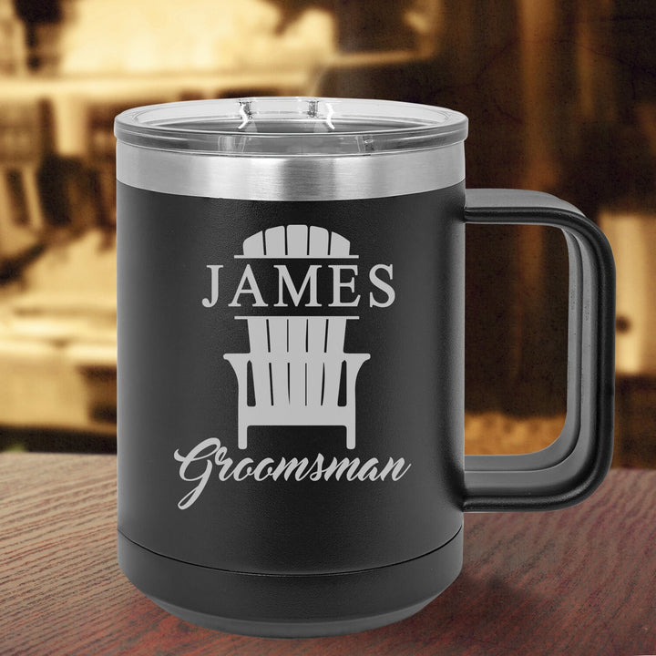 Groomsman Beach Theme Gift Personalized Coffee Mug, Insulated Groomsmen Travel Mug, Best Man Mug Gift, Groom gift, Vacuum Insulated Mug