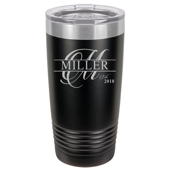 Engraved Insulated Tumbler Gift, Monogram 20 oz. Vacuum Travel Insulated Tumbler with Lid ,Insulated Tumbler Groomsman Gift, Bridesmaid Gift