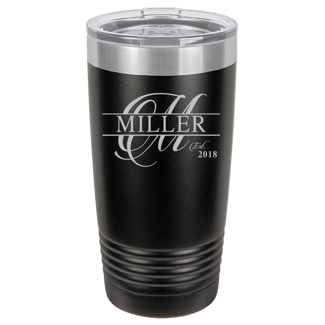 Custom Monogram Insulated Tumbler Gift, 20 oz. Vacuum Travel Insulated Tumbler with Lid , Insulated Tumbler Groomsman Gifts, Bridesmaid Gift