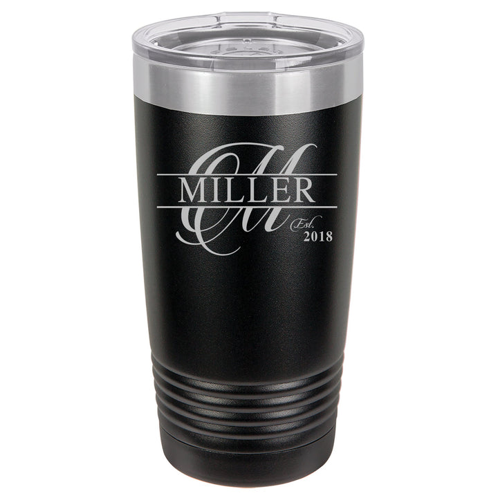 Custom Monogram Insulated Tumbler Gift, 20 oz. Vacuum Travel Insulated Tumbler with Lid , Insulated Tumbler Groomsman Gifts, Bridesmaid Gift
