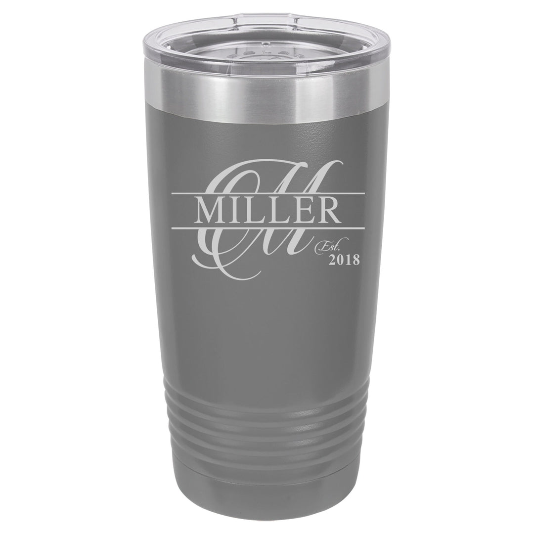 Engraved Insulated Tumbler Gift, Monogram 20 oz. Vacuum Travel Insulated Tumbler with Lid ,Insulated Tumbler Groomsman Gift, Bridesmaid Gift