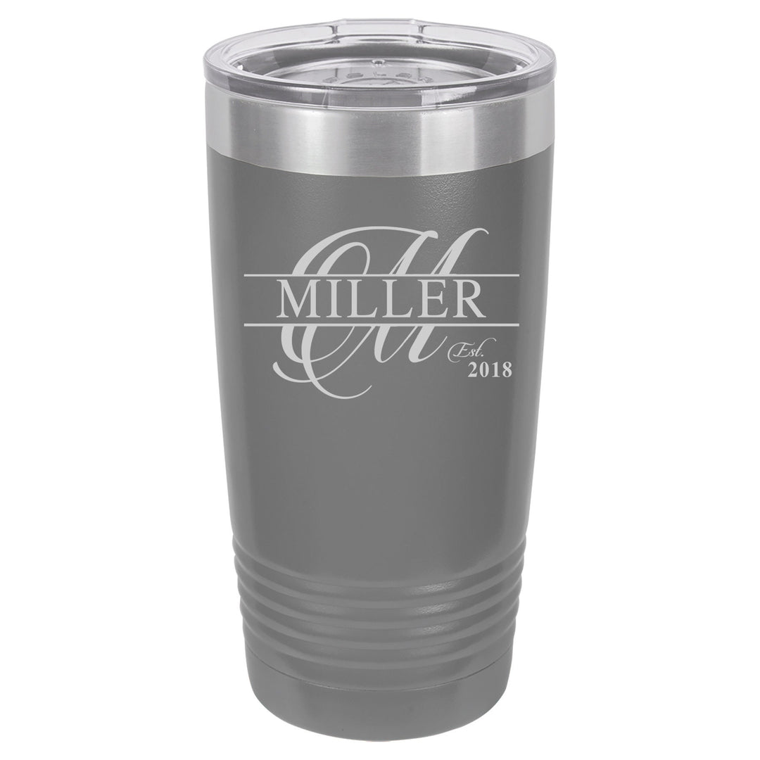 Custom Monogram Insulated Tumbler Gift, 20 oz. Vacuum Travel Insulated Tumbler with Lid , Insulated Tumbler Groomsman Gifts, Bridesmaid Gift