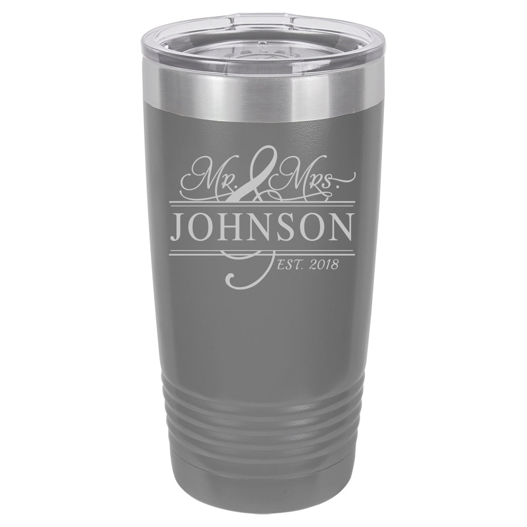 Engraved Insulated Tumbler Gift for Couples , 20 oz. Vacuum Insulated Tumbler with Lid , Insulated Tumbler Wedding gifts for couples