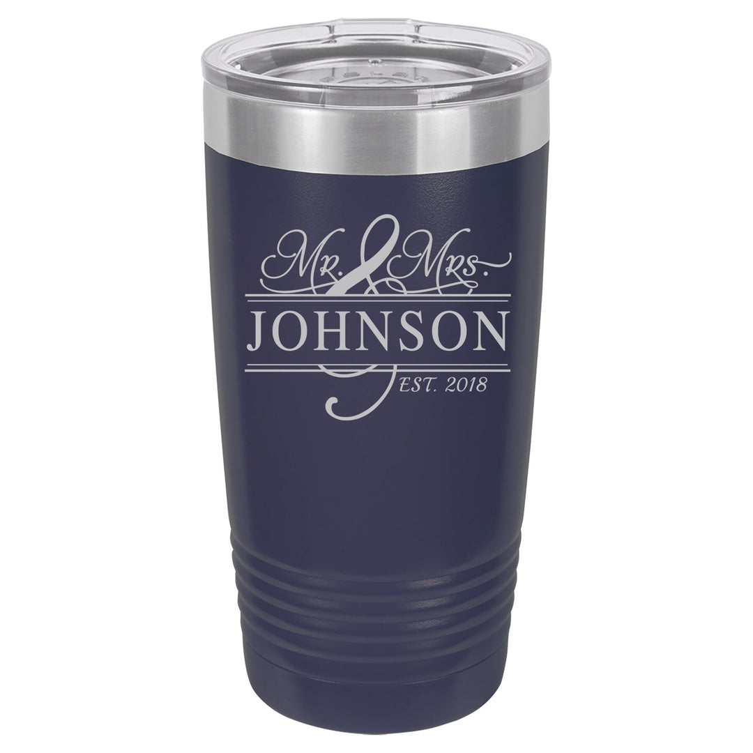 Engraved Insulated Tumbler Gift for Couples , 20 oz. Vacuum Insulated Tumbler with Lid , Insulated Tumbler Wedding gifts for couples