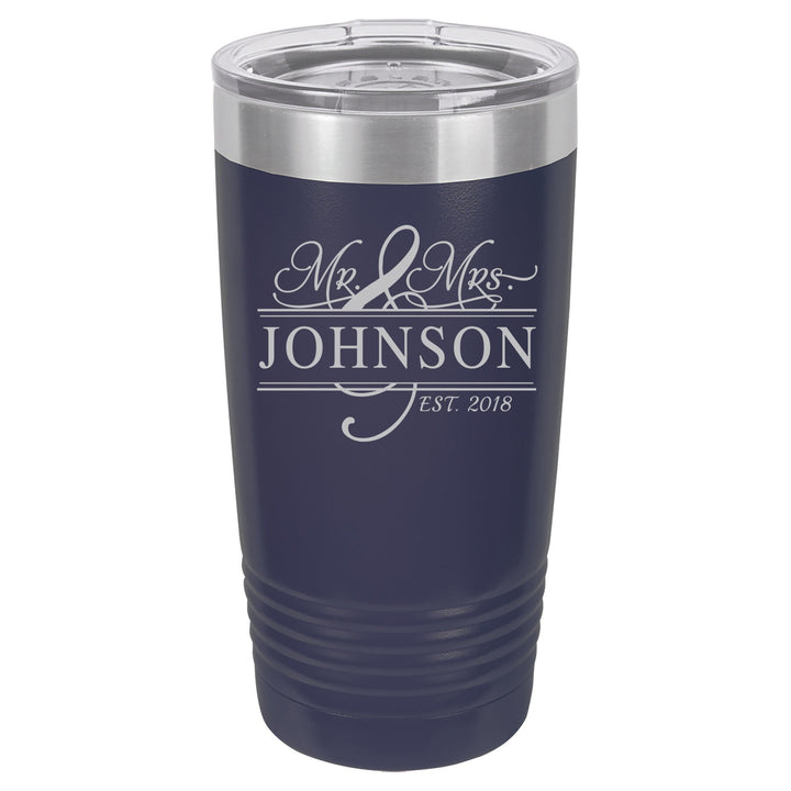 Engraved Insulated Tumbler Gift for Couples , 20 oz. Vacuum Insulated Tumbler with Lid , Insulated Tumbler Wedding gifts for couples