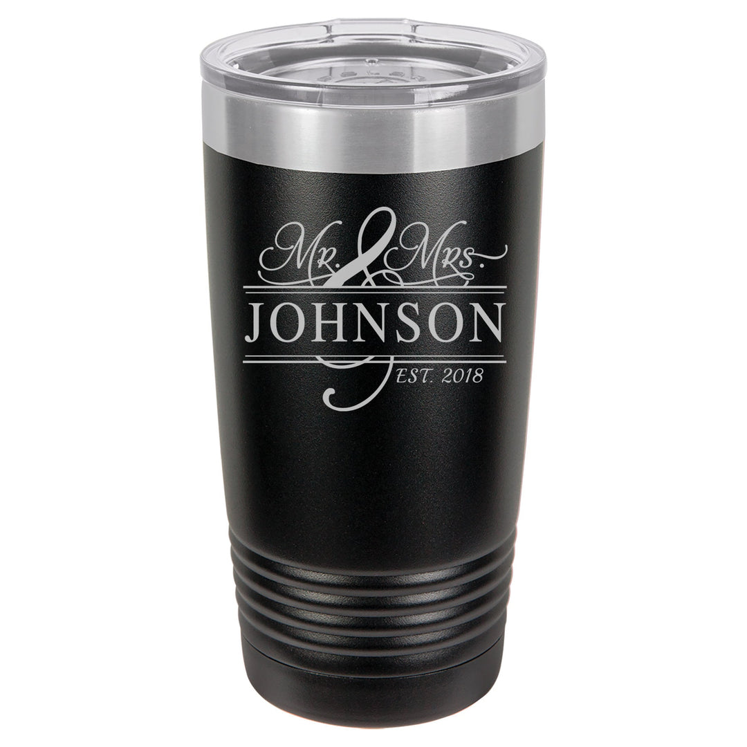 Engraved Insulated Tumbler Gift for Couples , 20 oz. Vacuum Insulated Tumbler with Lid , Insulated Tumbler Wedding gifts for couples